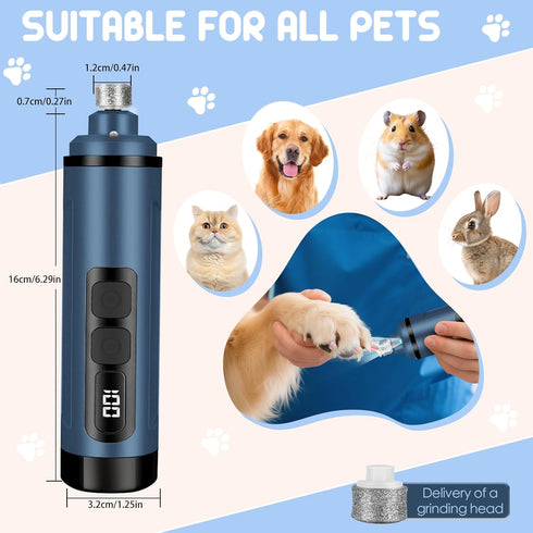 Javtoku 3 Trimmers Dog Nail Grinder Electric Powerful Speeds Dog Nail Clippers with Lights Quiet Cat Nail Clipper
