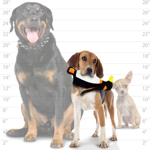 TUFFY World's Tuffest Soft Dog Toy - Zoo Junior Penguin with Squeakers, Durable for Interactive Play