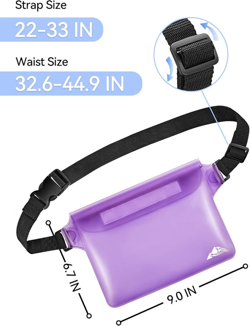 HEETA Waterproof Fanny Pack, Dry Bag 2/3/4 Pack for Phone Passport Purse, Adjustable Waist Strap