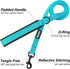 Azuza Blue Durable Padded Dog Leash and Collar Set with Airtag Holder, Reflective Strip for Small Dogs