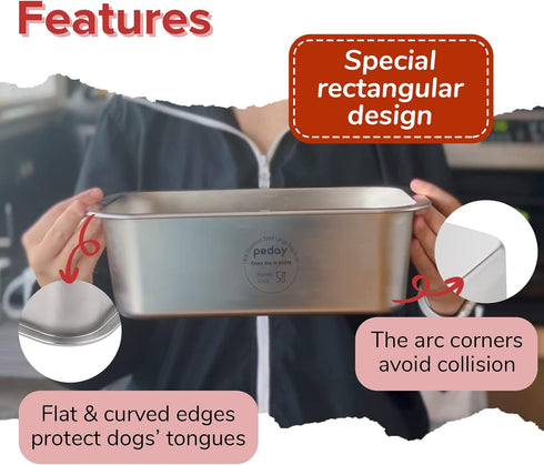 1.2 Gallon Large Dog Water Bowl, Human Grade Stainless Steel for Large & Extra Large Dogs, Silver