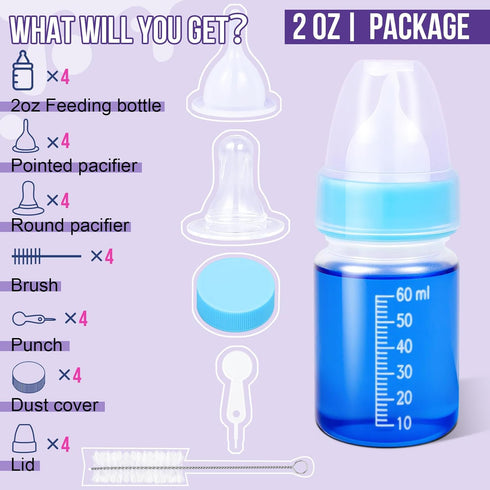 2oz- Puppy Kitten Nursing Bottle Small Animal Feeding Kit with Nipples | Hand Feeding Supplies for Puppies, Kittens