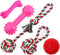 Dog Chew Toys, 5 Pack Fun and Teeth Cleaning Toys for Medium to Small Dogs