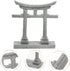 GANAZONO Japanese Shinto Torii Gate Miniature Ornament, Grey Fish Tank Decoration Bridge Landscape