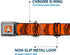 Dog Collar Seatbelt Buckle Tigger Stripes Orange Black - 1.5 Inch Wide - Fits 13 to 18 Inches