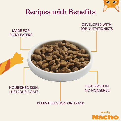 Made by Nacho Bone Broth Infused Dry Cat Kibble, Sustainably Caught Salmon and Pumpkin, 2lb Bag