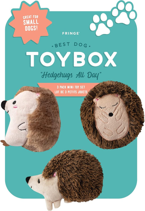 FRINGE STUDIO Pet Toy, Small Dog Toy Set, Hedgehogs, 3 Pieces
