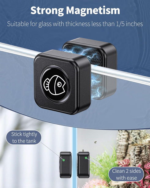 1 Inch 1/5 Inch 10 Pawfly Aquarium Magnetic Brush Fish Tank Glass Cleaner Mini Stain Scrubber Pads Aquarium Cleaning