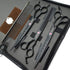 Kingstar 8.0in. Matt Black Professional Pet Grooming Scissors Set - Straight, Thinning & Curved Scissors with Comb