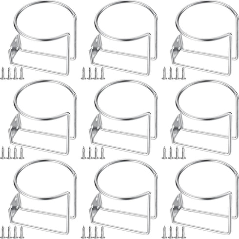 Shimeyao Stainless Steel Wall Mounted Cup Drink Holder, Universal Cup Holders for Boat, Marine, RV, 9 Pcs