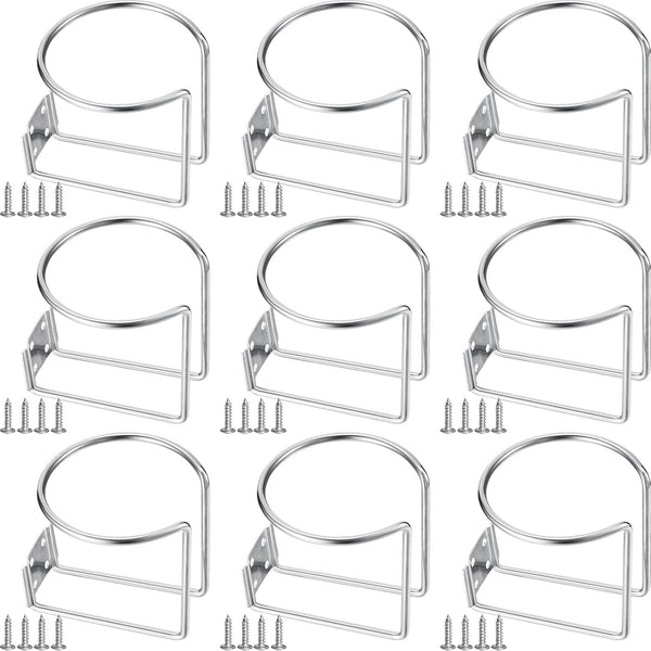Shimeyao Stainless Steel Wall Mounted Cup Drink Holder, Universal Cup Holders for Boat, Marine, RV, 9 Pcs