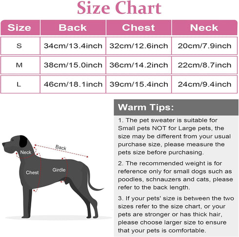 Dog Sweater Turtleneck Pet Sweaters Winter Coat Apparel Warm Knitted Holiday Clothes for Cat and Puppy (Medium)