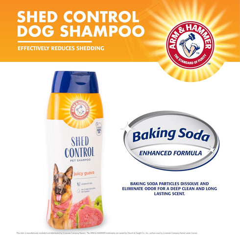 Arm & Hammer Shed Control Shampoo, Juicy Guava Scent, 20 Fl Oz - 6 Pack, Professional Quality De-Shedding