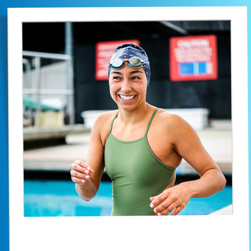 Sporti Silicone Swim Cap, Graphic Design with Dimension Height 7.6" Opening 7.5", Non-Slip Swimming Cap