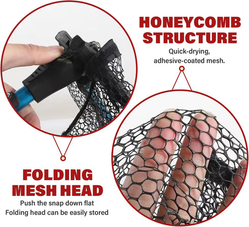 Hbbgdiy Foldable Telescopic Fishing Landing Net with Extendable Handle, Easy to Catch & Portable Fish Trap for Salmon