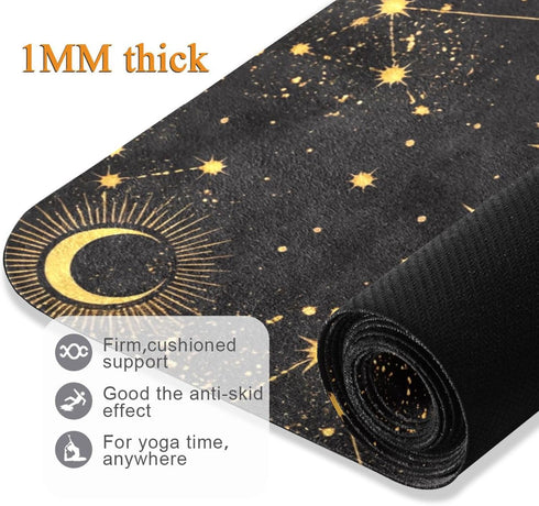 Eco-Friendly Space Galaxy Yoga Mat - Thick Non-Slip Design for Kids