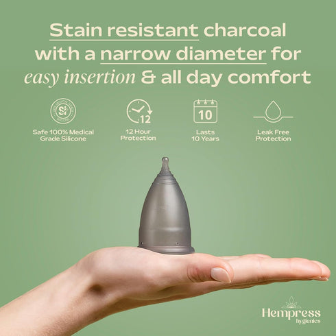 12-Hr Menstrual Cup for Women, Soft, Comfortable, Flexible & Reusable Period Cups, Medical Grade Silicone, Leakproof