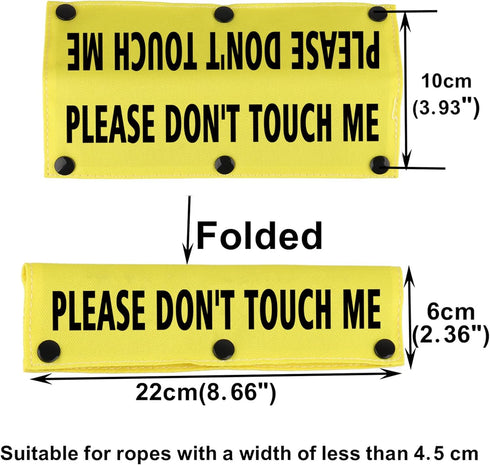 Funny Dog Leash Sleeve Please Don't Touch Me Dog Leash Wrap Sleeve Alert Tag Pet Birthday Gift (Please Don't Touch-YE Sleeve)
