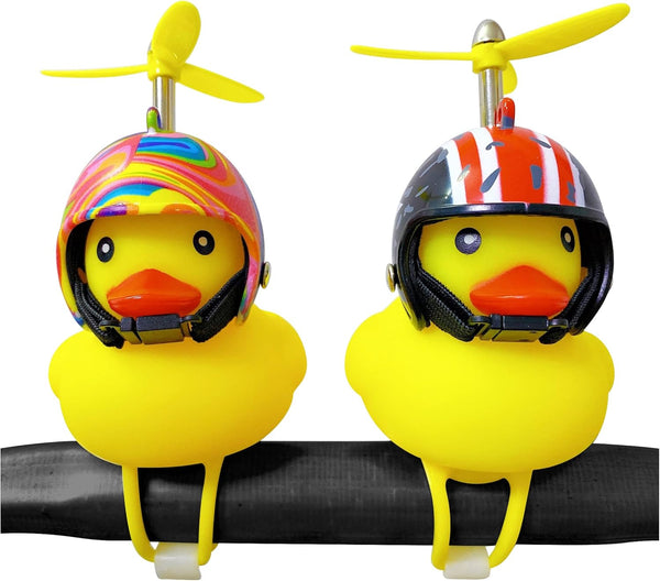 Lovely Yellow Duck Bike Bell, Kids Bike Horn, Rubber Yellow Duck Bicycle Accessories with LED Light