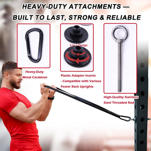 2PCS 2"x2" 3"x3" 5/8" 1" J Bryant Power Rack Attachments for Resistance Bands Heavy Duty Squat Rack Accessories Fits