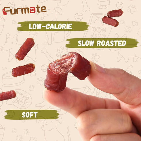 Dogs,10.58 oz Soft Duck Sausage Dog Treats,Slow Roasted Duck Jerky for Dogs,Grain-Free & Rawhide Free Training Rewards