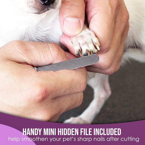Professional Nail Clippers with Safety Guard for Dogs & Cats by Poodle Pet, Stainless Steel Blades for Smooth Cuts
