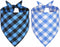 QUQULE Dog Bandana Boy Large 2PCS, Blue Summer Spring Scarf, Durable Triangle Reversible