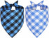 QUQULE Dog Bandana Boy Large 2PCS, Blue Summer Spring Scarf, Durable Triangle Reversible