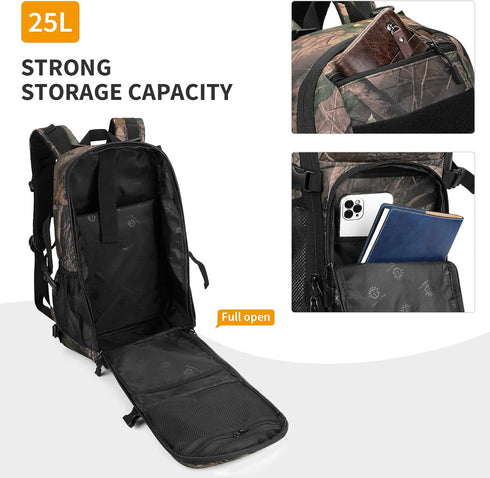 HUNTVP 25L Military MOLLE Tactical Backpack, Hunting Rucksack Gear Assault Pack