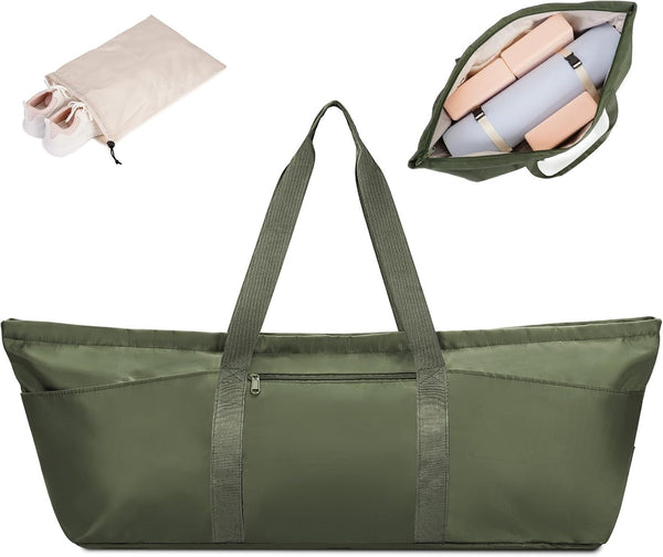 Large Yoga Mat Bag with Shoes Compartment and Wet Pocket Ladies Pilates