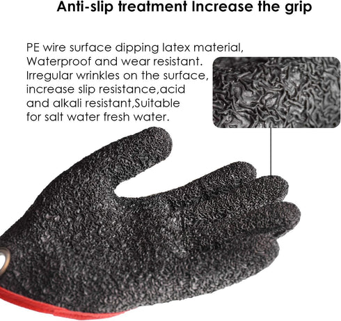 SF Fly Fishing Waterproof Puncture Proof Gloves - Professional Magnet Release Fish Landing Glove