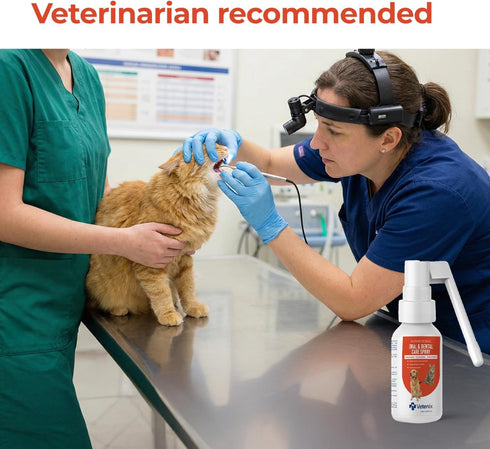 3.38 oz Oral Spray for Dogs and Cats Teeth Cleaning Spray Freshens Breath, Soothes Gums, Alcohol Free Daily Dental Care