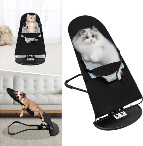 SHIPUNAYE 33 Lbs Pet Rocking Chair, Portable Foldable Pet Rocker Bed, Adjustable Height Removable Multi Color Pets Sofa