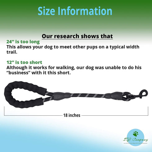 Short Training Leash for Dogs, 18” Rock Climbing Rope with Swivel Metal Snap-Bolt for Walking