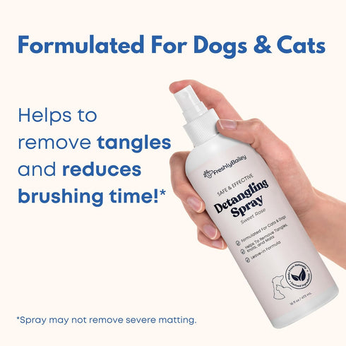 Dog Detangler Spray - Pet Detangling Spray for Cats & Dogs - Natural Detangler & Leave in Conditioner Spray for Your Cat or Dog - Remove Tangles & Condition Pet's Coat 16 Fl Oz