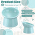 Zhehao 2 Pieces Plastic Raised Bowl Tilted 15 Degrees Elevated Cat Food and Water Bowls Set Anti Vomit Dog Kitten Food Dishes Pet for Cats and Small Dogs (Green, Blue)