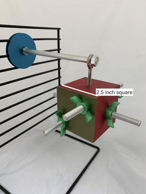 Busy Box Bird Foraging Toy - Interactive Treat Dispenser for Medium to Extra Large Birds, Colorful Toys