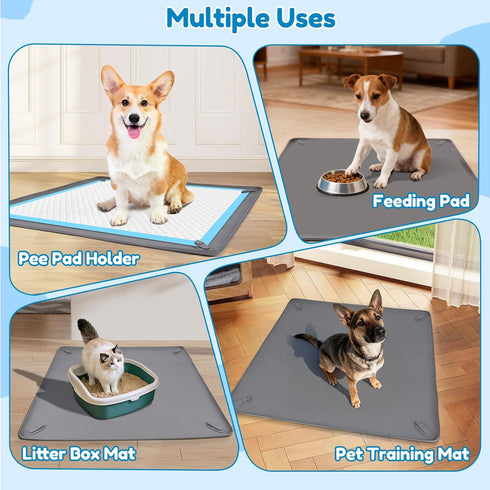 24 24 4 Puppy Pad Holder, x Dog Pee Pad Holder Tray with Magnetic Clips, No Spill Raised Edge Indoor Silicone Dog Potty