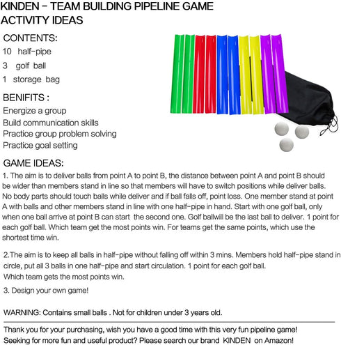KINDEN Team Building Activities Pipeline Kit Group Games, Ice Breaker for Outdoor Youth Sports