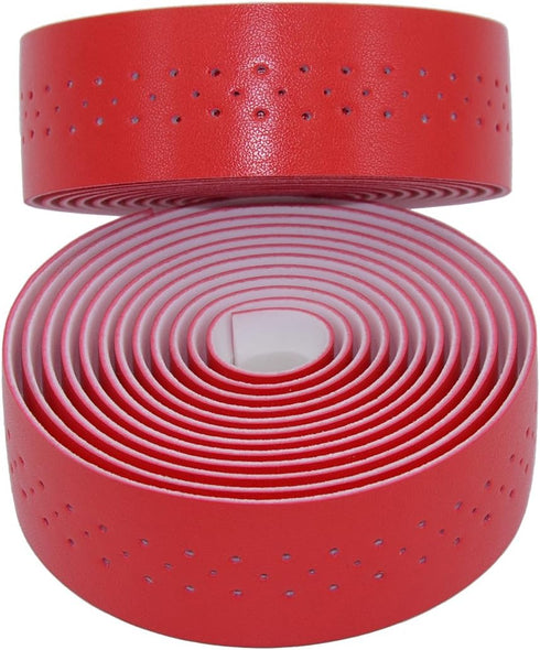 KINGOU Handlebar Tape - Luxury PU Leather Bar Tape for Fixed Gear/Road Bike with 2 Reflective Plug