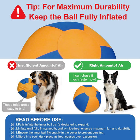 WHXMHRQ 25 Inch Herding Ball for Dogs - Blue & Orange Two-Tone Color, Enhanced Bite-Resistant Herding Toy