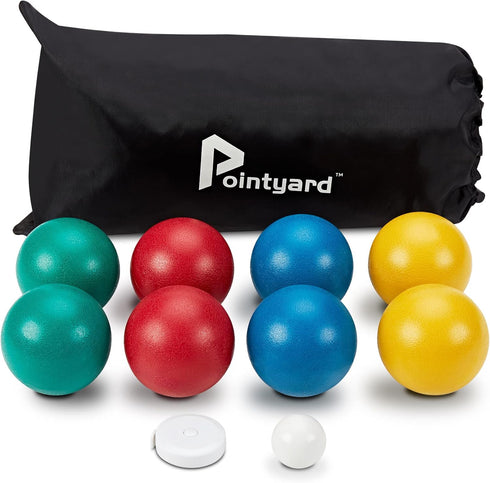 Pointyard 84mm Bocce Ball Set, Outdoor Games for Adults and Family, Backyard
