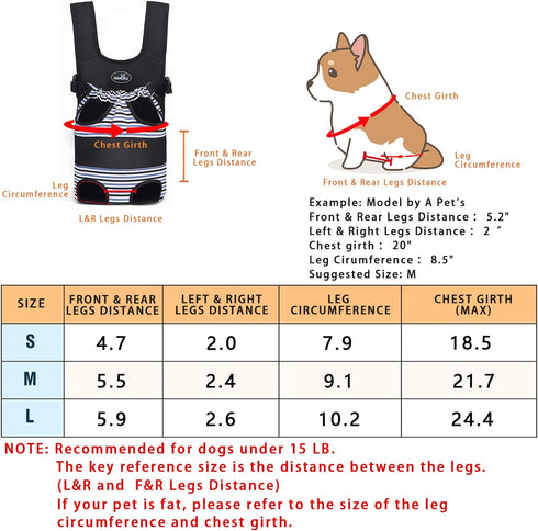 Dog Front Carrier Backpacks for Small Dogs, Legs Out Sling Backpack with Adjustable Padded Straps for Traveling Hiking