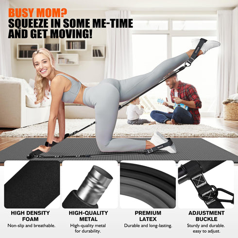 Pilates Bar Kit with Resistance Bands, Multifunctional Pilates Equipment for Women & Men, Home Gym Strength