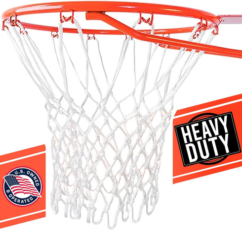 Heavy Duty Basketball Net Replacement - All Weather Anti Whip, Fits Standard Indoor or Outdoor Rims, 12 Loops