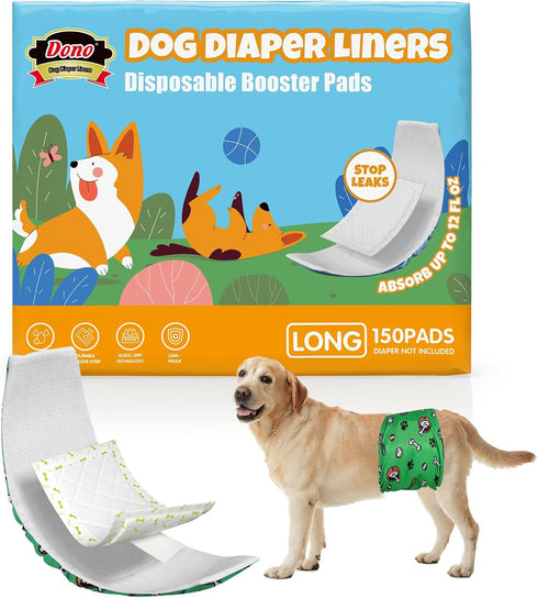 Dono Dog Diaper Liners for Male and Female Dogs, Super Absorbent Booster