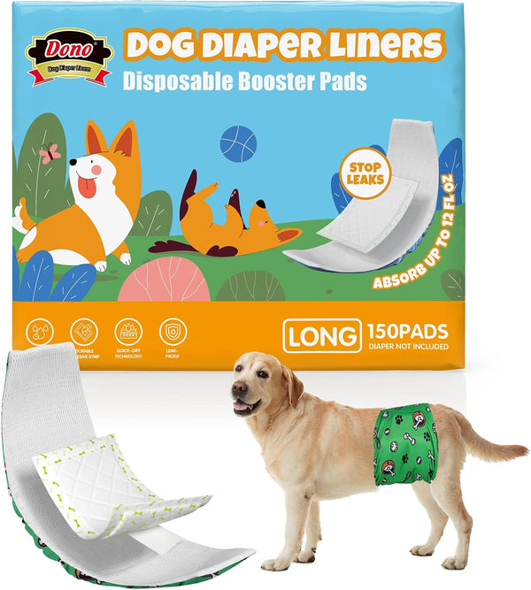 Dono Dog Diaper Liners for Male and Female Dogs, Super Absorbent Booster