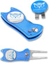 VISUALIZE Elite Switchblade Golf Divot Repair Tool Set with Ball Marker - Sturdy Anodized Aluminum, Perfect Golf