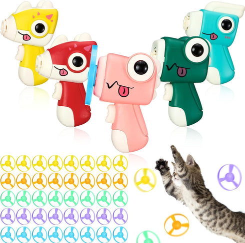 Arrowbash 45 Pcs Cat Fetch Toy with Colorful Flying Propellers Set Cat