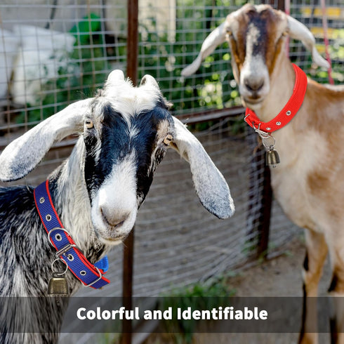 10 Sets Goat Collars with Bells, Adjustable Sheep Collar with Copper Bronze Bells for Small Animals, Farm Animal